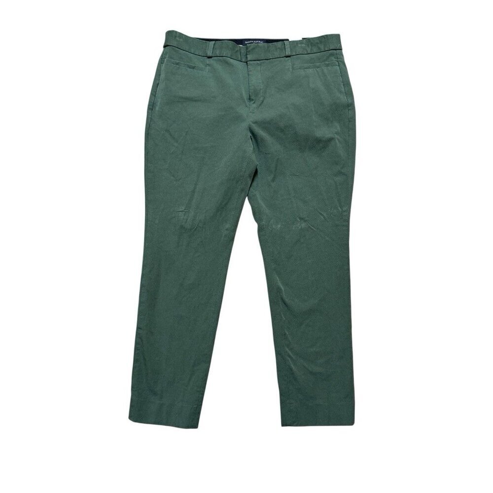 Banana Republic Sloan Curvy Fit Ankle Pants Olive Stretch Womens 12